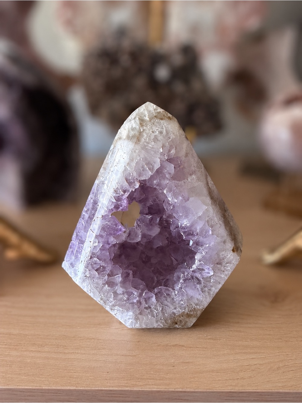 Amethyst Triangular Druzy “Portal” Natural Crystal Carving